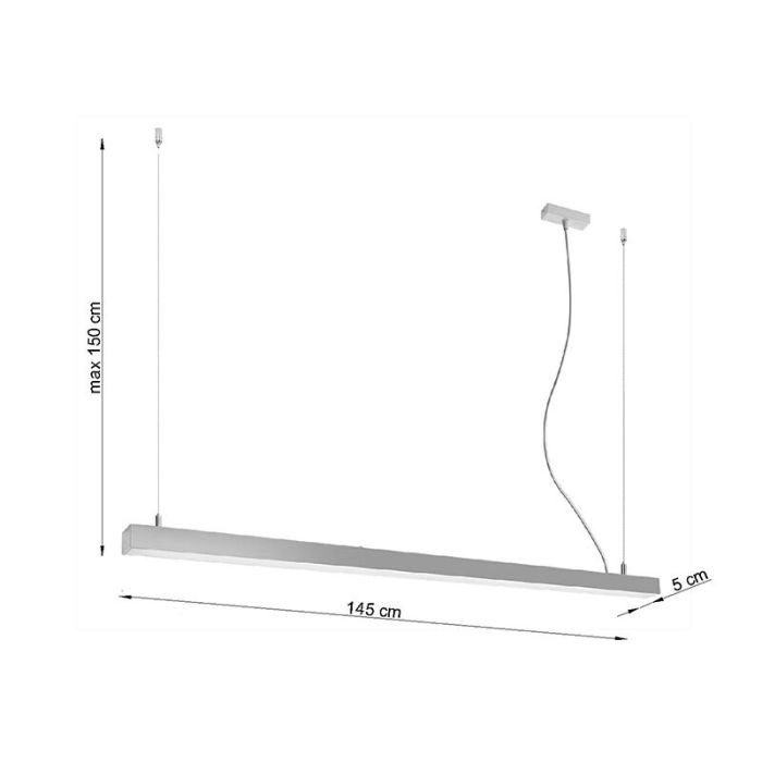 Moderne hanglamp Mascha, grijs, aluminium, 48w, 3000K