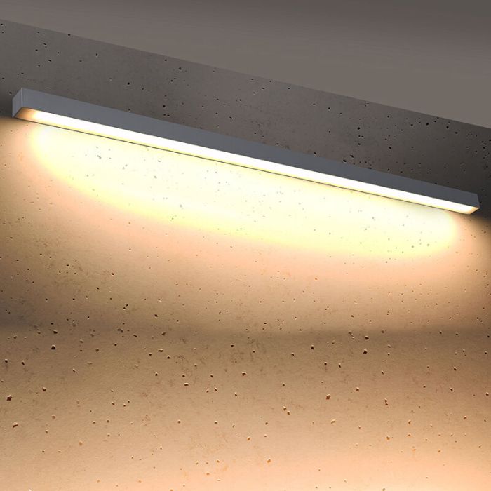 Moderne plafondlamp Mascha, grijs, aluminium, 48W, 3000K
