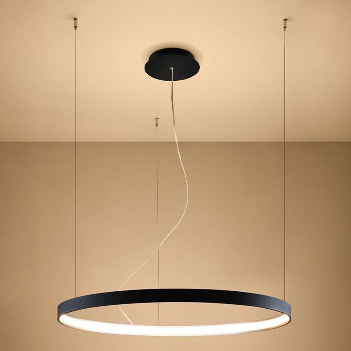 Moderne hanglamp Ringo, zwart, aluminium, 50w, 3000K