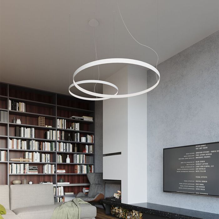 Moderne hanglamp Ringo, wit, aluminium, 30w, 3000K