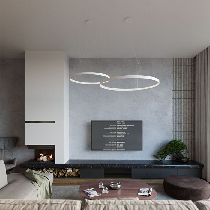 Moderne hanglamp Ringo, wit, aluminium, 30w, 3000K