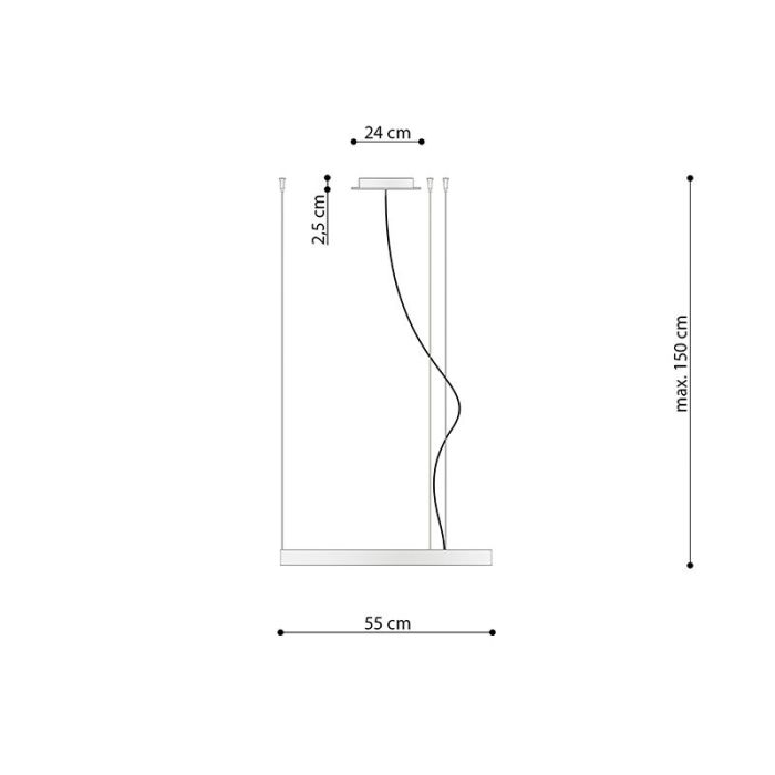 Moderne hanglamp Ringo, zwart, aluminium, 30w, 3000K