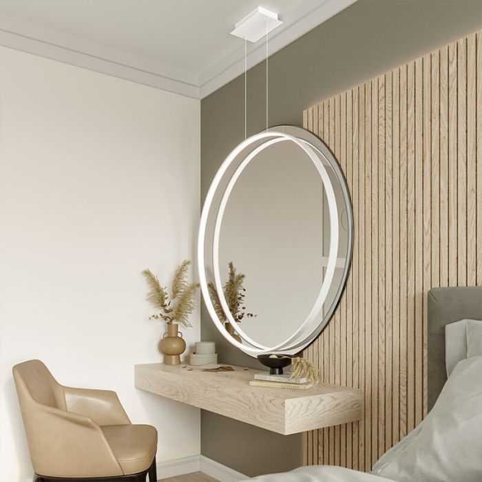 Moderne hanglamp Ringo, wit, aluminium, 30w, 3000K
