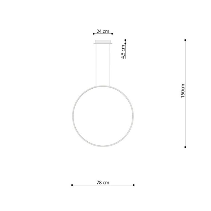Moderne hanglamp Ringo, wit, aluminium, 30w, 3000K