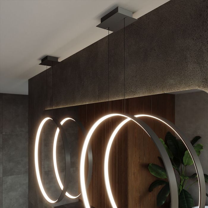 Moderne hanglamp Ringo, zwart, aluminium, 50w, 3000K