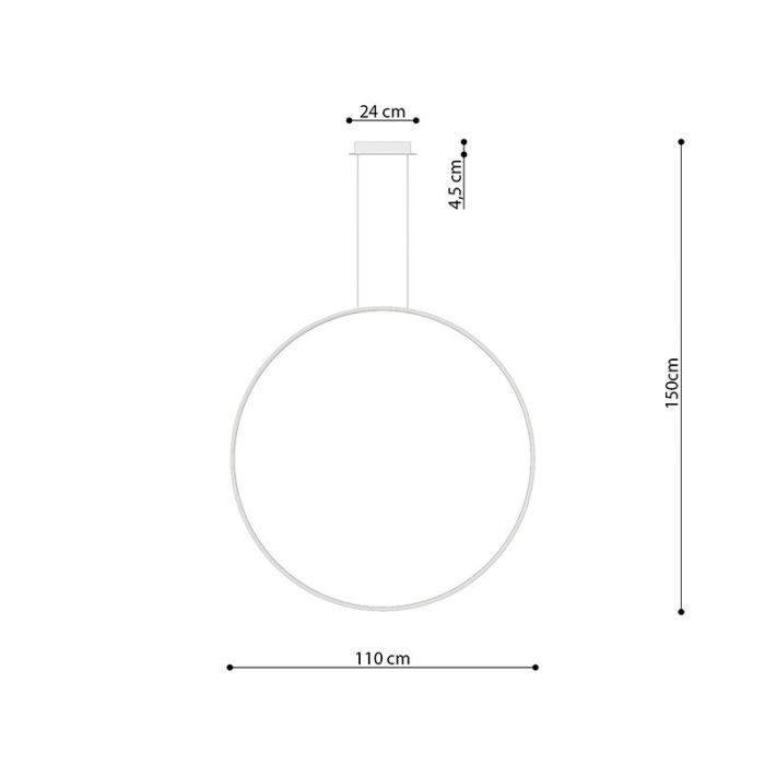 Moderne hanglamp Ringo, zwart, aluminium, 70w, 3000K