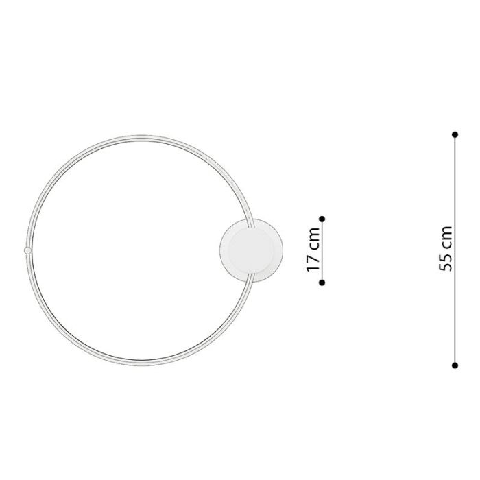 Moderne plafonnière Ringo, zwart, aluminium, 30w, 3000K