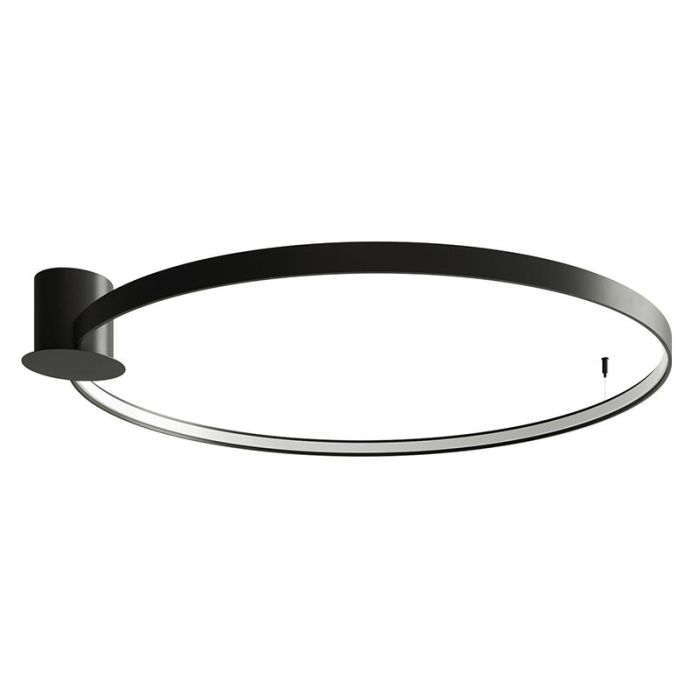 Moderne plafonnière Ringo, zwart, aluminium, 70w, 3000K