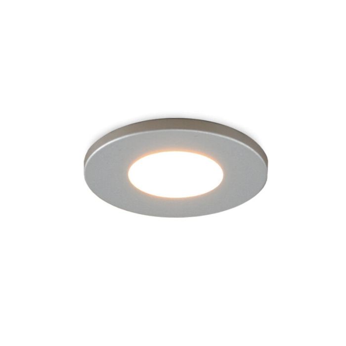 4 geborsteld Chroom veranda inbouwspots Dico, IP65, incl. aansluitset en afstandbediening
