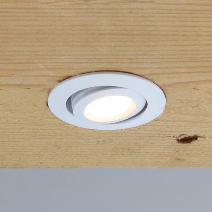 11 kantelbare veranda spots Rona, IP44, met aansluitset en afstandsbediening, wit