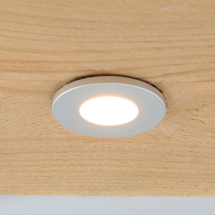 18 geborsteld Chroom veranda inbouwspots Dico, IP65, incl. aansluitset en afstandbediening