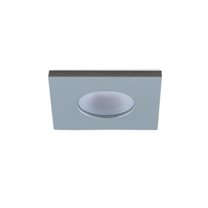 2 vierkante geborsteld Chroom veranda inbouwspots Dico, IP65, incl. aansluitset en afstandbediening