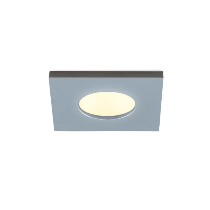 7 vierkante geborsteld Chroom veranda inbouwspots Dico, IP65, incl. aansluitset en afstandbediening