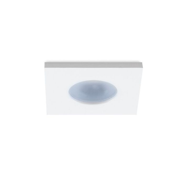 7 vierkante witte veranda inbouwspots Dico, IP65, incl. aansluitset en afstandbediening