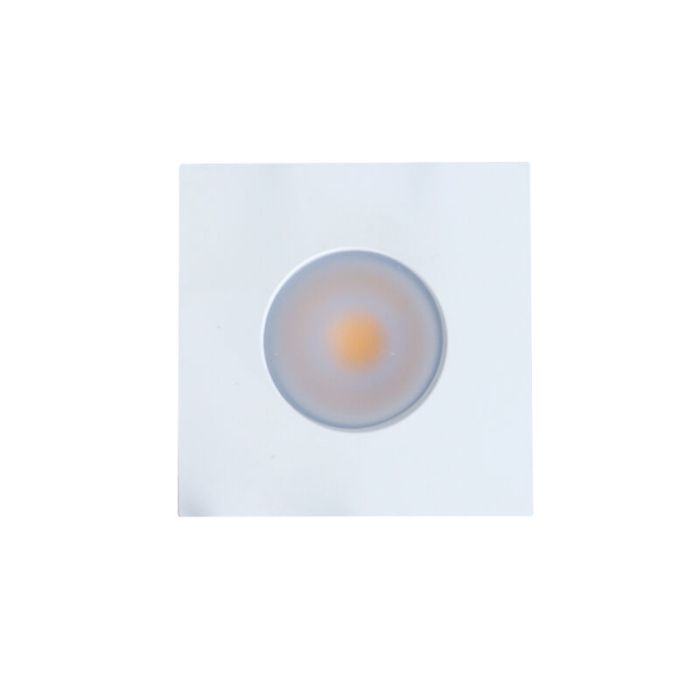 7 vierkante witte veranda inbouwspots Dico, IP65, incl. aansluitset en afstandbediening