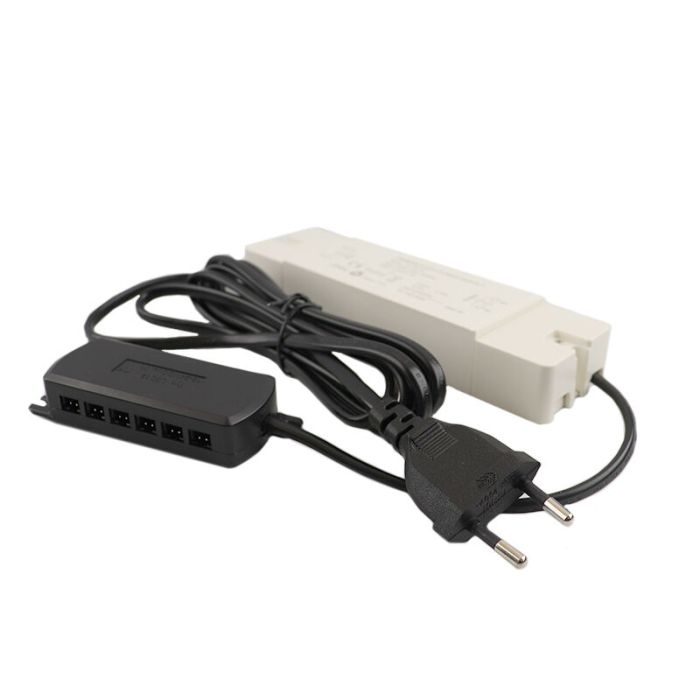 7 vierkante witte veranda inbouwspots Dico, IP65, incl. aansluitset en afstandbediening
