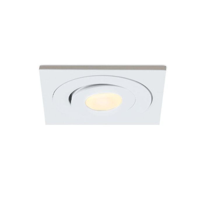 13 kantelbare veranda spots Rona vierkant, IP44, met aansluitset en afstandsbediening, wit