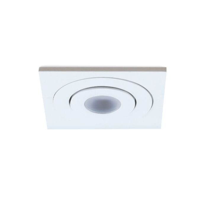 13 kantelbare veranda spots Rona vierkant, IP44, met aansluitset en afstandsbediening, wit