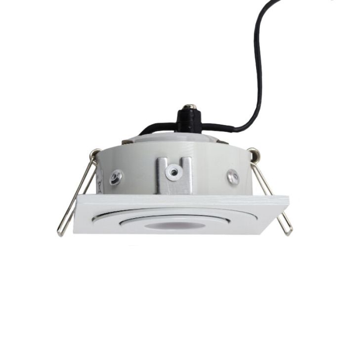 13 kantelbare veranda spots Rona vierkant, IP44, met aansluitset en afstandsbediening, wit