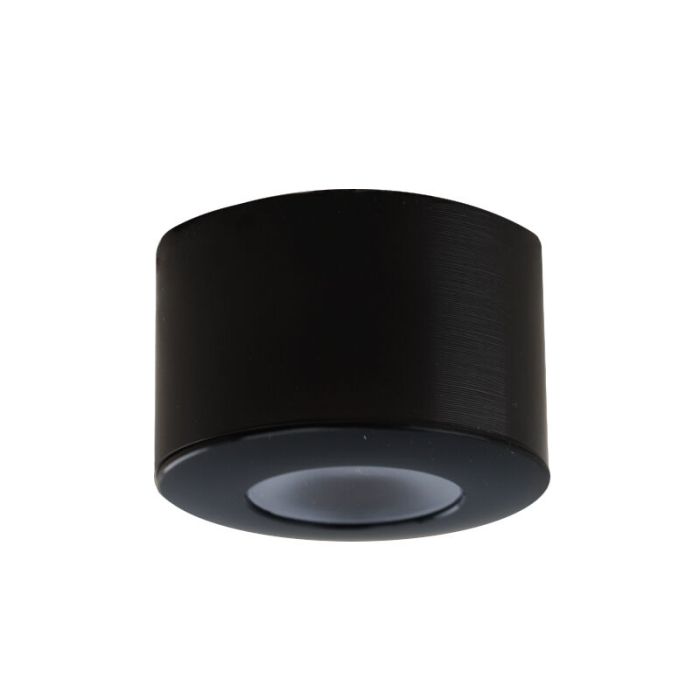 4 ronde zwarte veranda opbouwspots Vasso, IP44, incl. aansluitset en afstandbediening