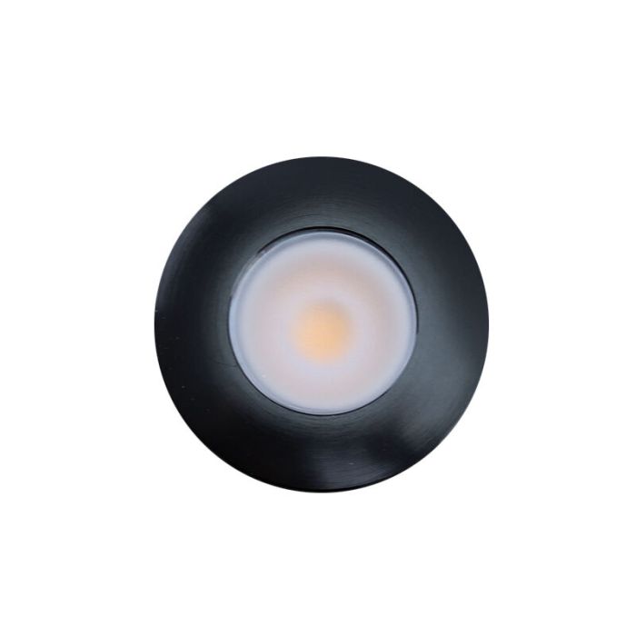 5 ronde zwarte veranda opbouwspots Vasso, IP44, incl. aansluitset en afstandbediening