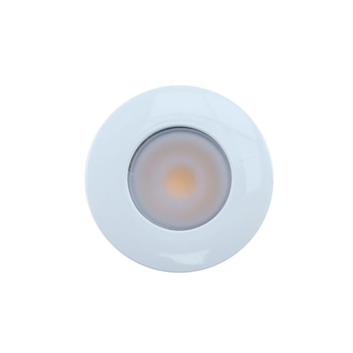 7 ronde witte veranda opbouwspots Vasso, IP44, incl. aansluitset en afstandbediening