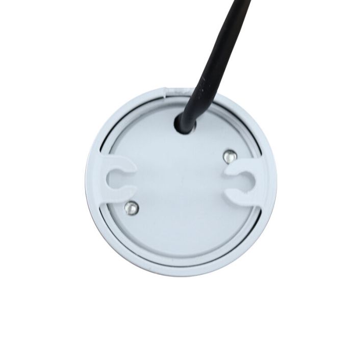 7 ronde witte veranda opbouwspots Vasso, IP44, incl. aansluitset en afstandbediening