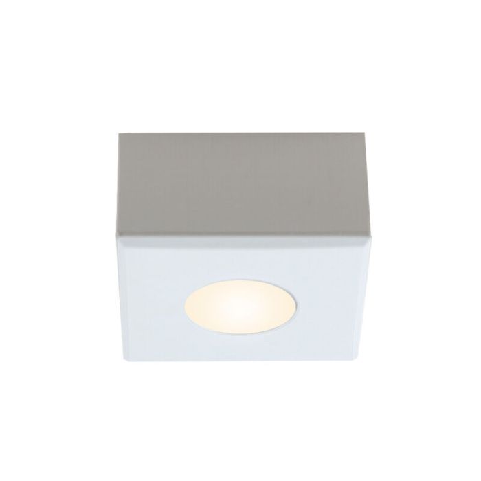 Vierkante witte Veranda opbouwspot Fredo, IP44, dimbaar