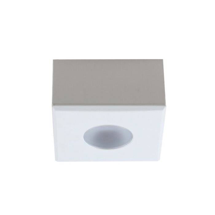Vierkante witte Veranda opbouwspot Fredo, IP44, dimbaar