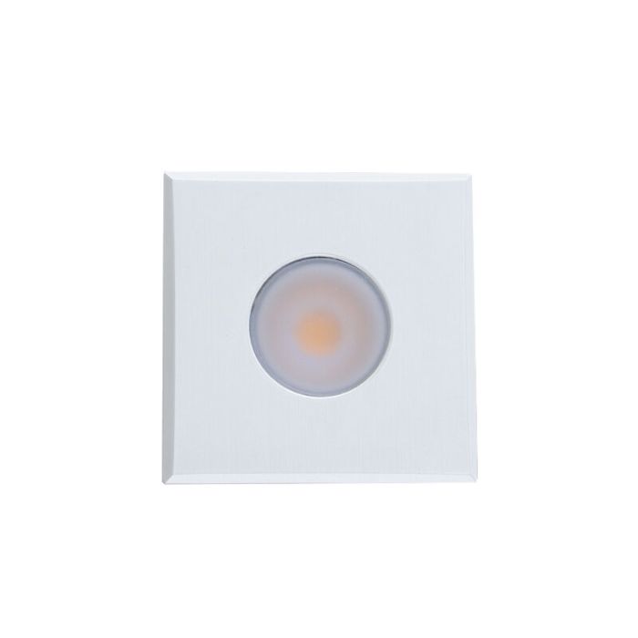 Vierkante witte Veranda opbouwspot Fredo, IP44, dimbaar
