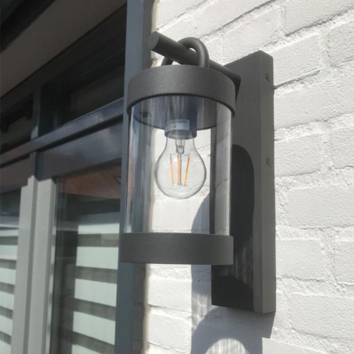 Antraciet schemersensor buitenlamp Sambesi, Modern