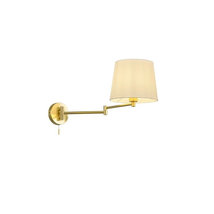 Messing wandlamp klassiek, Niva, met trekschakelaar