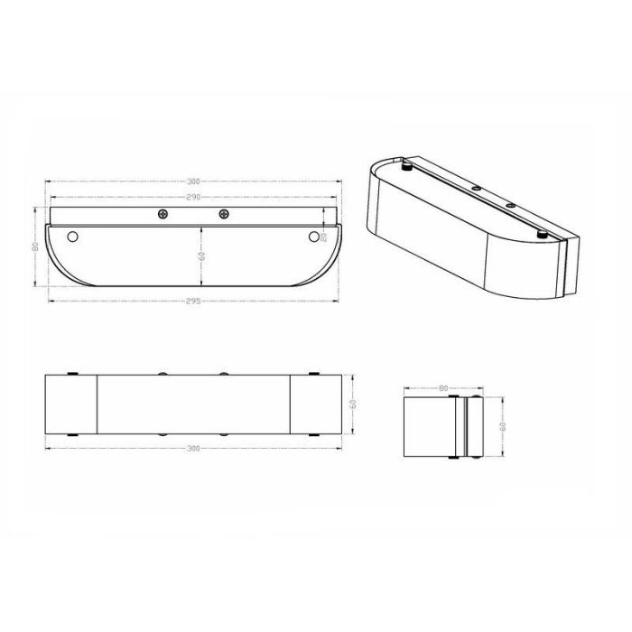 Grijze up down wandlamp glas, Tomaso, 3,1W, 3000K LED