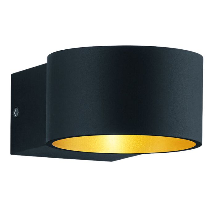 Zwarte up down wandlamp modern, Tyra, 4,3W, 3000K LED