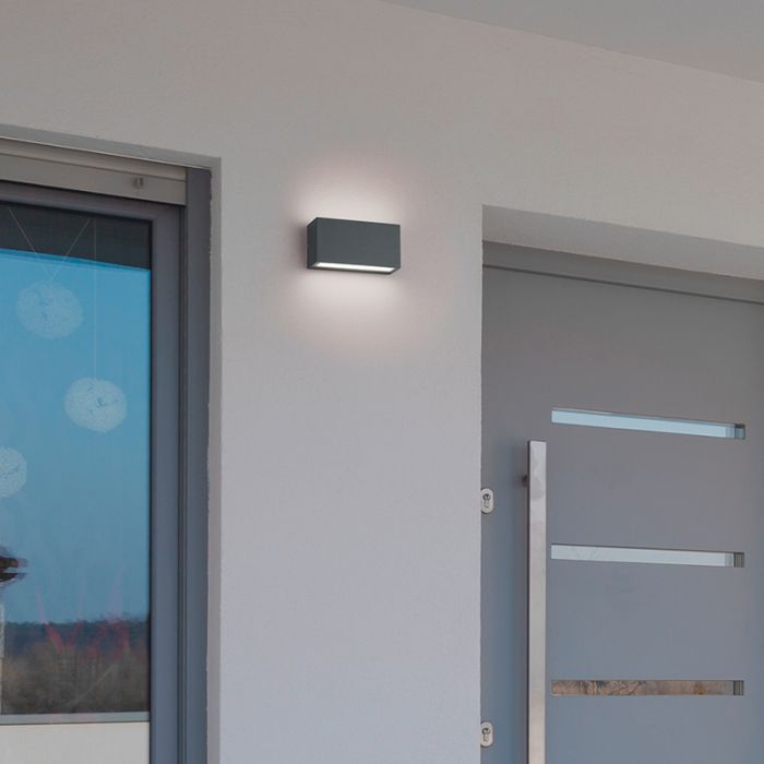 Antraciete buitenlamp modern, Seby, 10W, 3000K LED, IP65