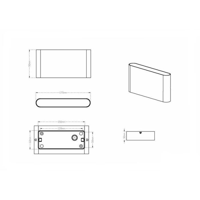 Antraciete buitenlamp modern, Bridlington, 4,5W, 3000K LED, IP54