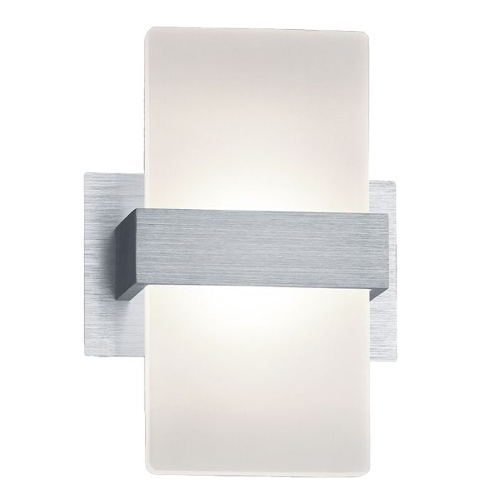 Grijze up down wandlamp, Leontien, 4,3W, 3000K LED, met schakelaar