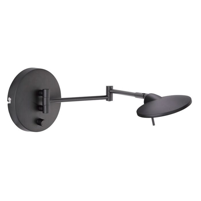 Zwarte wandlamp modern, Sinbad, 8W, 3000K LED