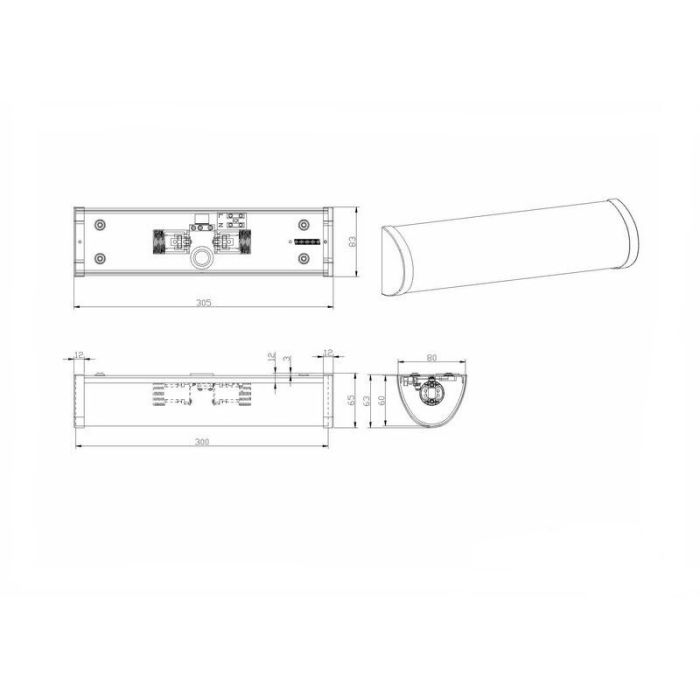 Half ronde, witte plafondlamp Lanza