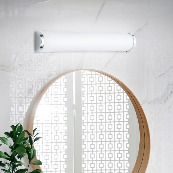 Half ronde, witte plafondlamp Lanza
