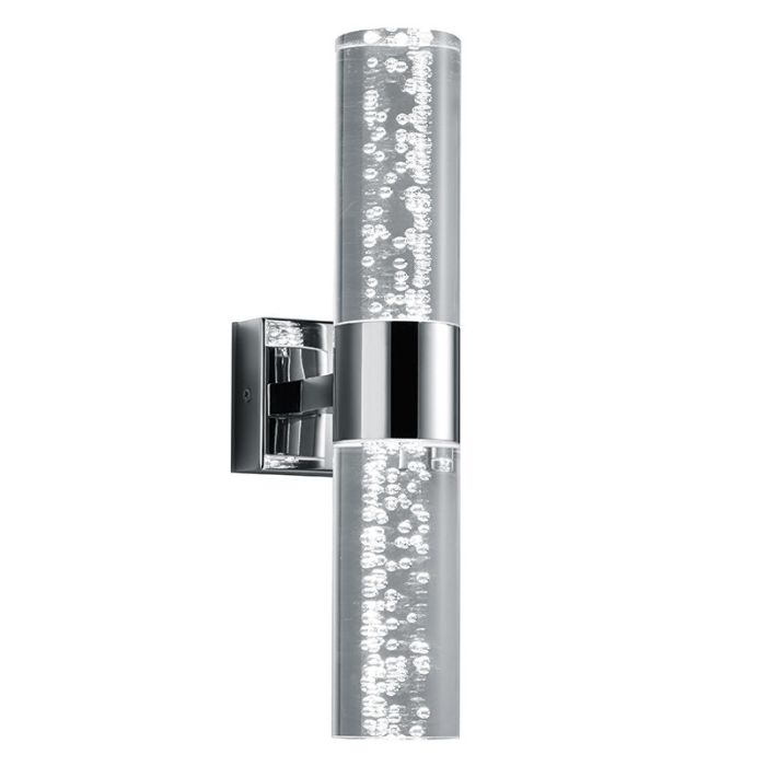 Chromen up down wandlamp design, Delfina, 3,2W, 3000K LED, IP44