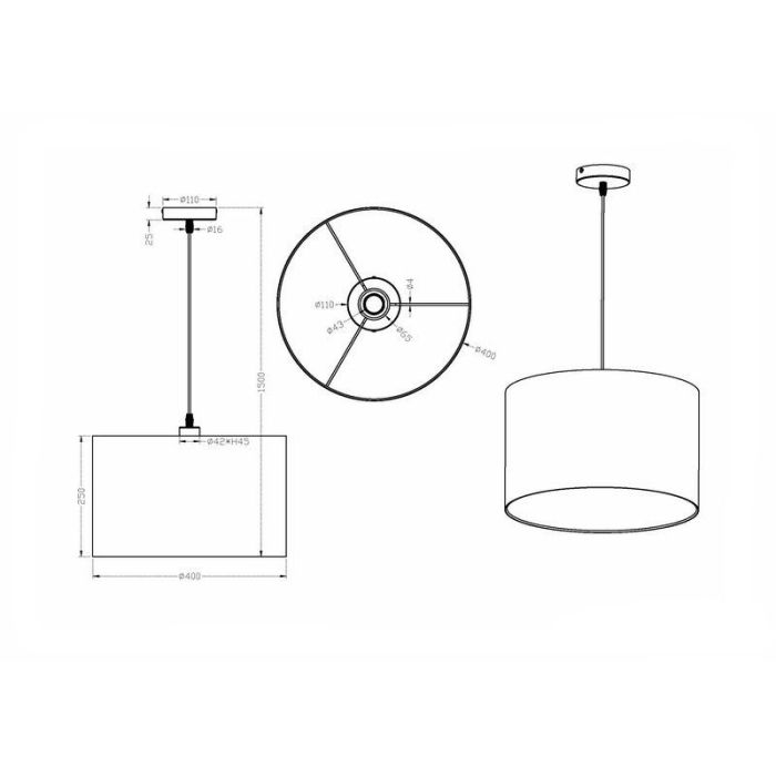 Zwarte hanglamp stof, Ledbury
