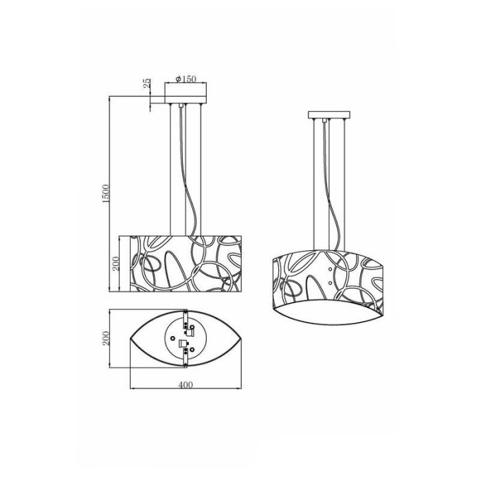 Moderne hanglamp Antoine, Wit
