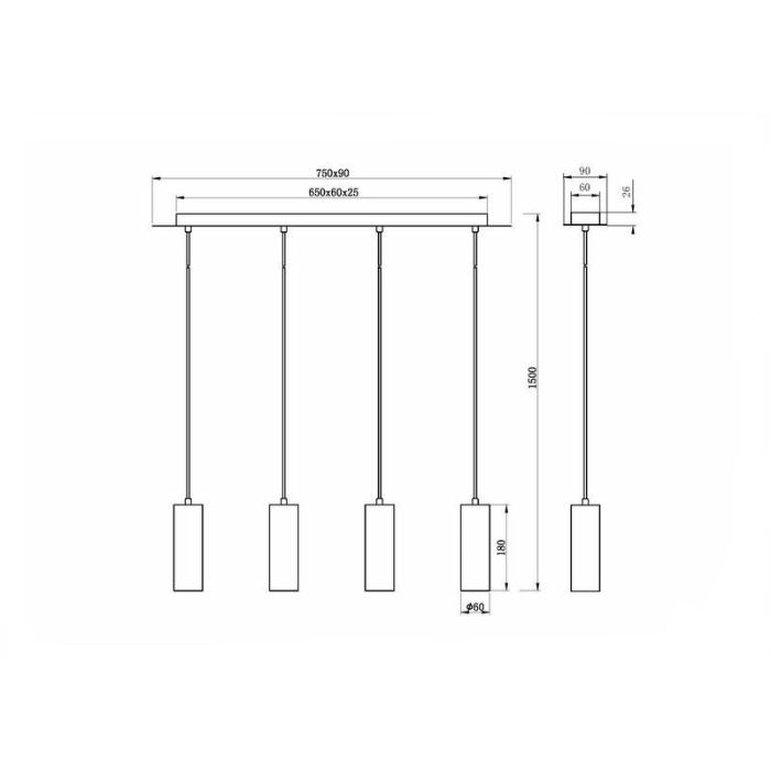 Witte hanglamp modern, Kaso