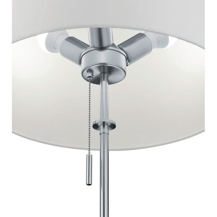 Nikkelen vloerlamp klassiek, Niva, met trekschakelaar