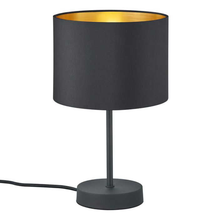Zwarte tafellamp modern, Jeany, met schakelaar