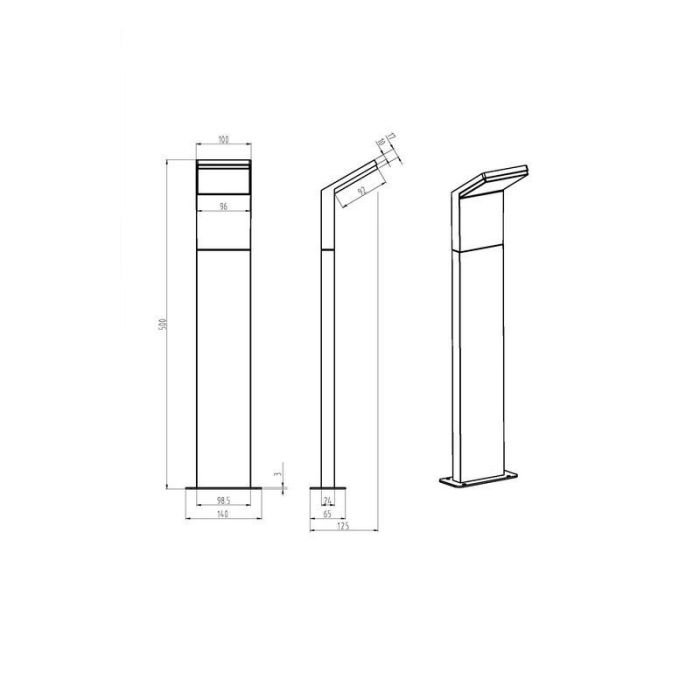 Zwarte buitenlamp modern, Solana, 9W, 3000K LED, IP54