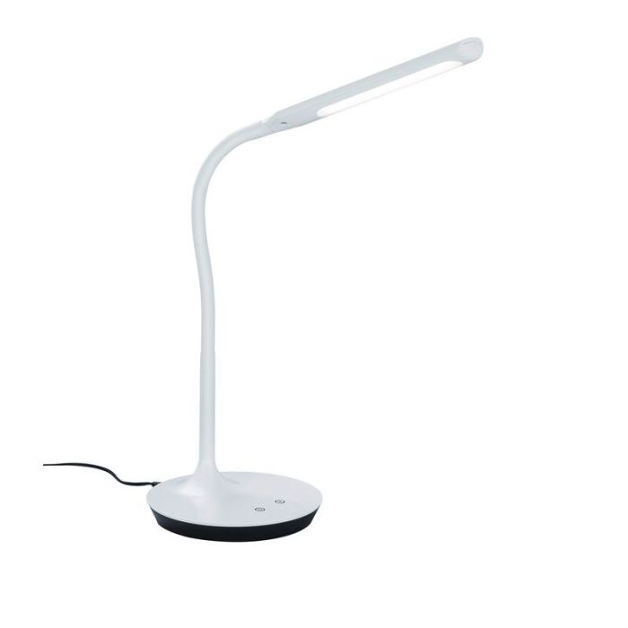 Witte bureaulamp modern, Yanis, 5W, warm tot koud wit verstelbare LED, met schakelaar