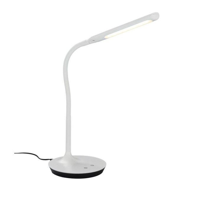 Witte bureaulamp modern, Yanis, 5W, warm tot koud wit verstelbare LED, met schakelaar