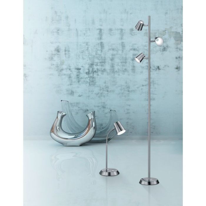 Nikkelen tafellamp glas, Laysha, 4,7W, 3000K LED, met schakelaar